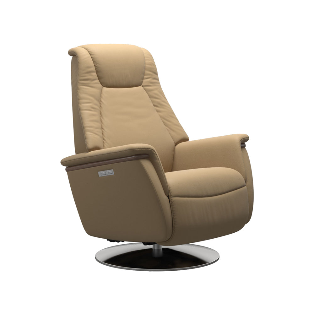 Stressless Max Power Recliner, Steel Base Living Room Ekornes Large Paloma Sand Walnut