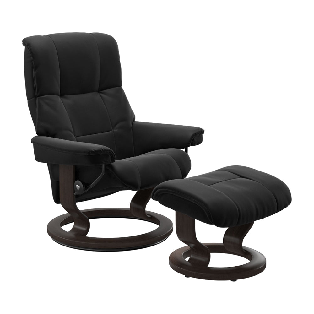 Stressless Mayfair Classic Chair & Ottoman Living Room Ekornes Large Paloma Black Wenge