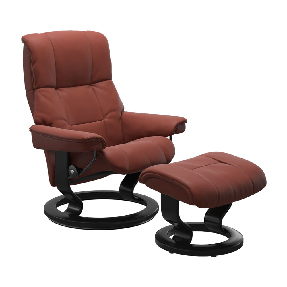 Stressless Mayfair Classic Chair & Ottoman Living Room Ekornes Large Paloma Dark Henna Black