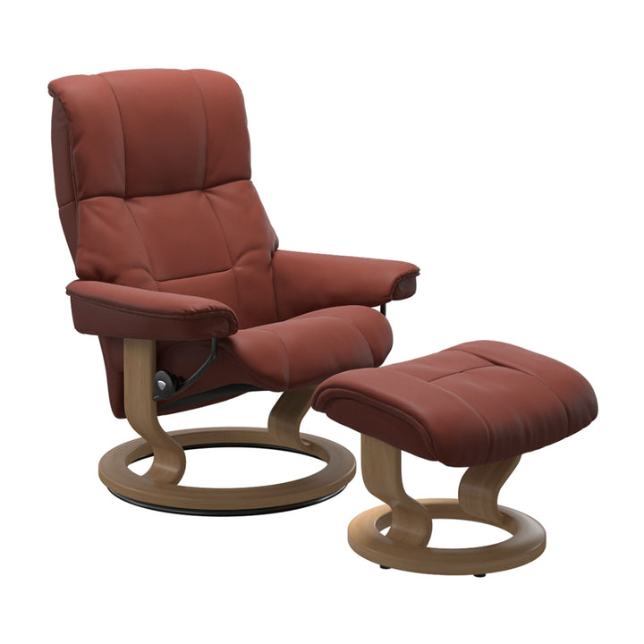 Stressless Mayfair Classic Chair & Ottoman Living Room Ekornes Large Paloma Dark Henna Oak