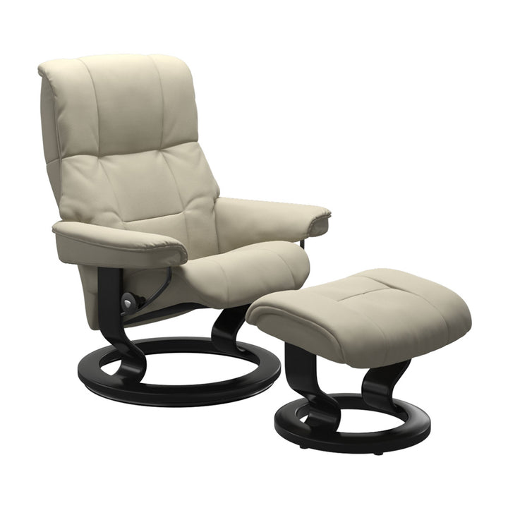 Stressless Mayfair Classic Chair & Ottoman Living Room Ekornes Large Paloma Light Grey Black