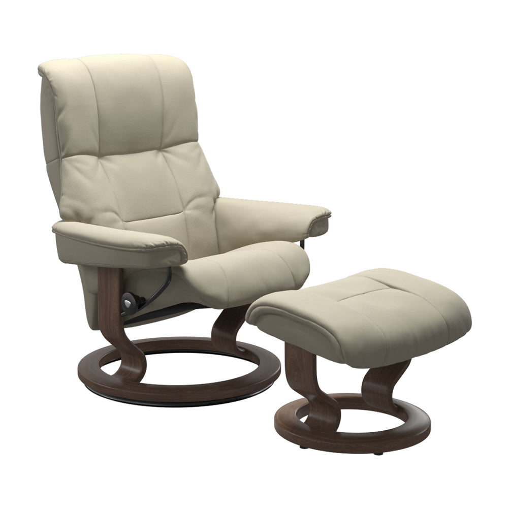 Stressless Mayfair Classic Chair & Ottoman Living Room Ekornes Large Paloma Light Grey Walnut