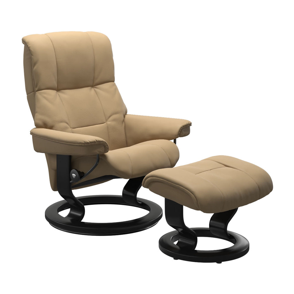 Stressless Mayfair Classic Chair & Ottoman Living Room Ekornes Large Paloma Sand Black