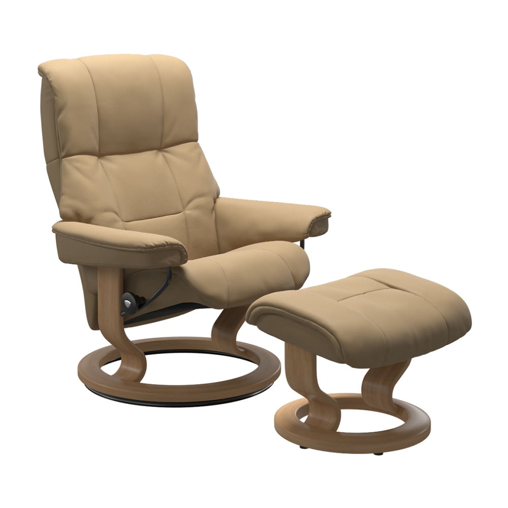 Stressless Mayfair Classic Chair & Ottoman Living Room Ekornes Large Paloma Sand Oak