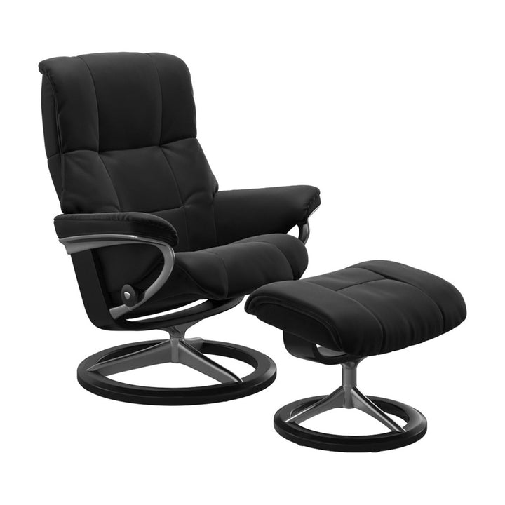 Stressless Mayfair Signature Chair & Ottoman Living Room Ekornes Large Paloma Black Black