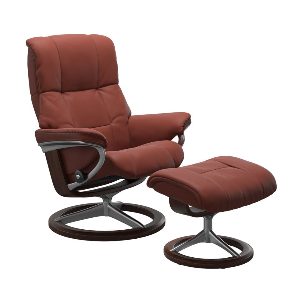 Stressless Mayfair Signature Chair & Ottoman Living Room Ekornes Large Paloma Dark Henna Brown