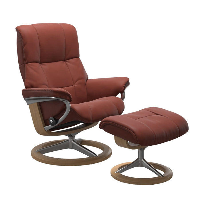 Stressless Mayfair Signature Chair & Ottoman Living Room Ekornes Large Paloma Dark Henna Oak