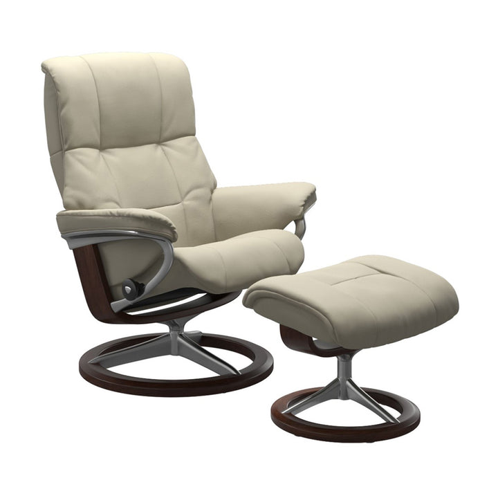 Stressless Mayfair Signature Chair & Ottoman Living Room Ekornes Large Paloma Light Grey Brown