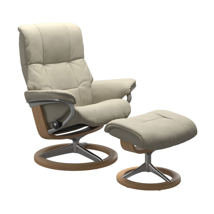 Stressless Mayfair Signature Chair & Ottoman Living Room Ekornes Large Paloma Light Grey Oak