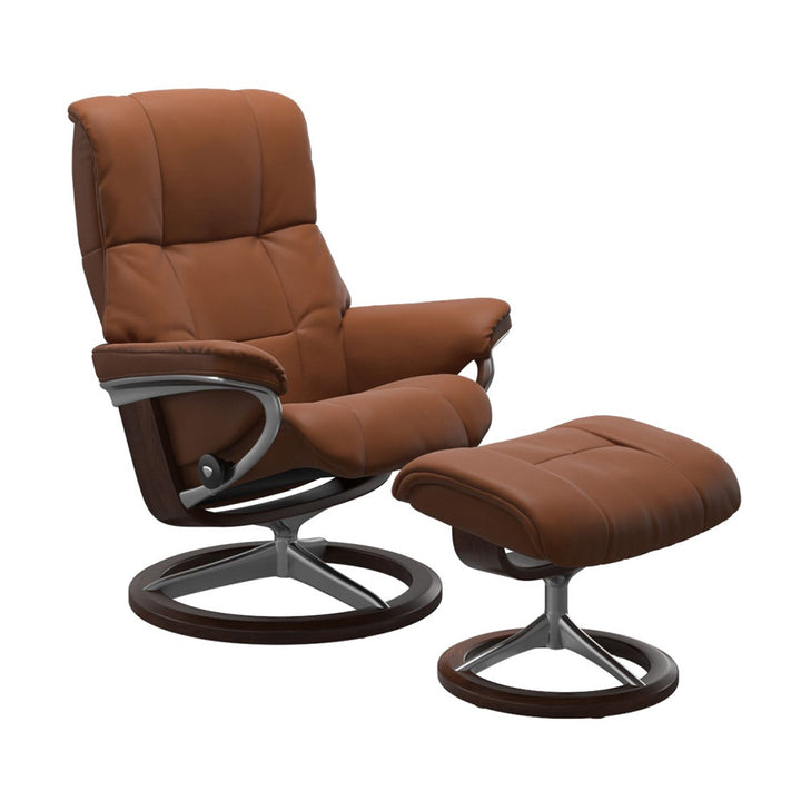 Stressless Mayfair Signature Chair & Ottoman Living Room Ekornes Large Paloma New Cognac Brown