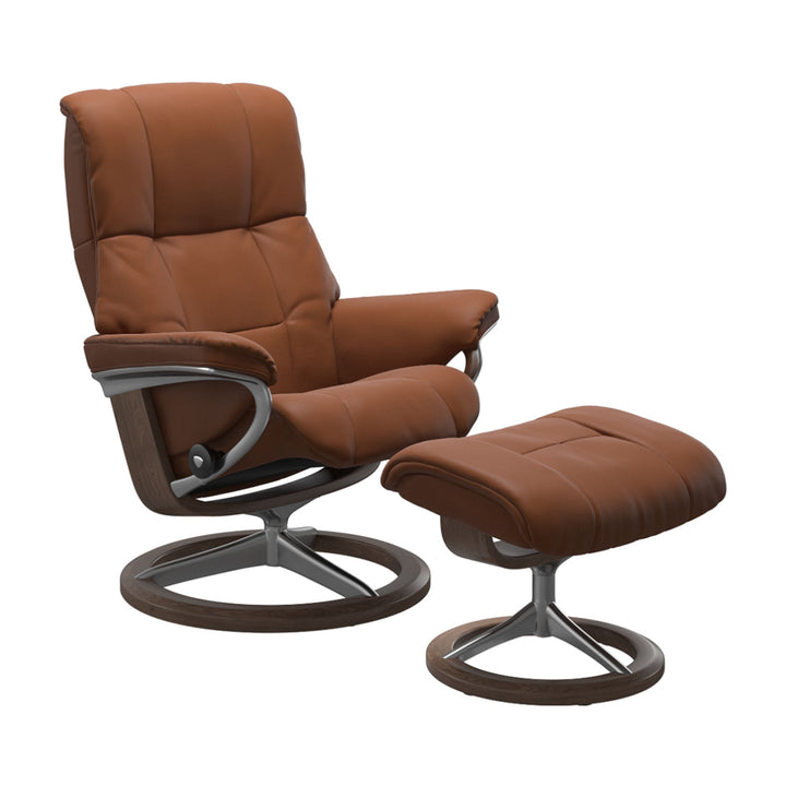 Stressless Mayfair Signature Chair & Ottoman Living Room Ekornes Large Paloma New Cognac Walnut