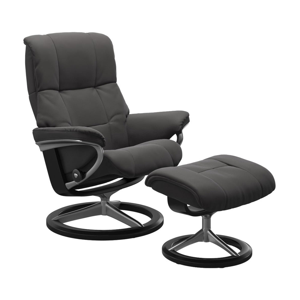 Stressless Mayfair Signature Chair & Ottoman Living Room Ekornes Large Paloma Rock Black