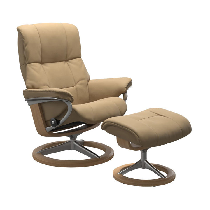 Stressless Mayfair Signature Chair & Ottoman Living Room Ekornes Large Paloma Sand Oak