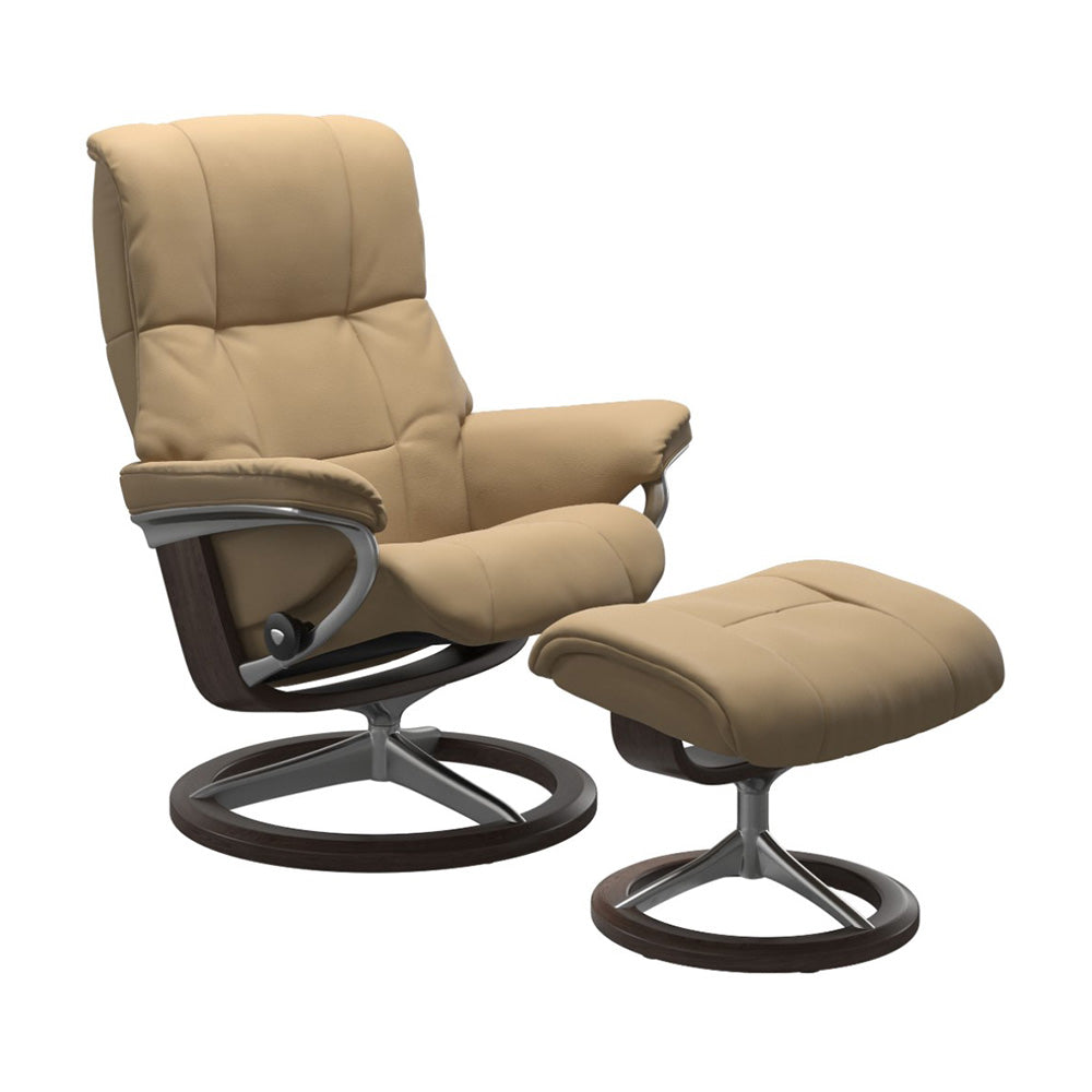 Stressless Mayfair Signature Chair & Ottoman Living Room Ekornes Large Paloma Sand Wenge