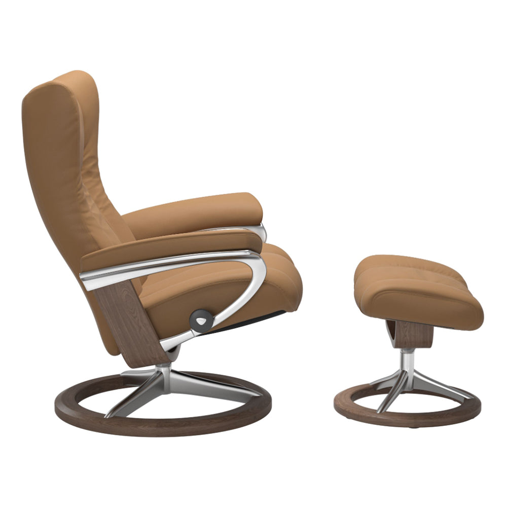 Stressless Wing Signature Chair & Ottoman Living Room Ekornes   