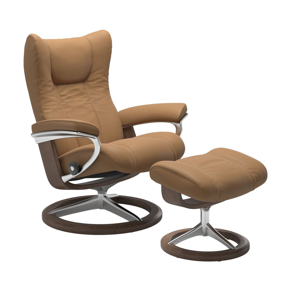 Stressless Wing Signature Chair & Ottoman 