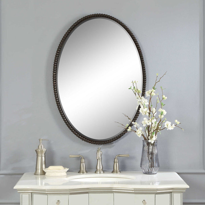 Sherise Bronze Oval Mirror Accessories Uttermost   