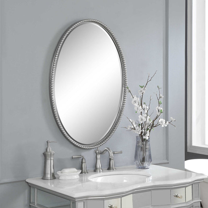 Sherise Brushed Nickel Oval Mirror Accessories Uttermost   