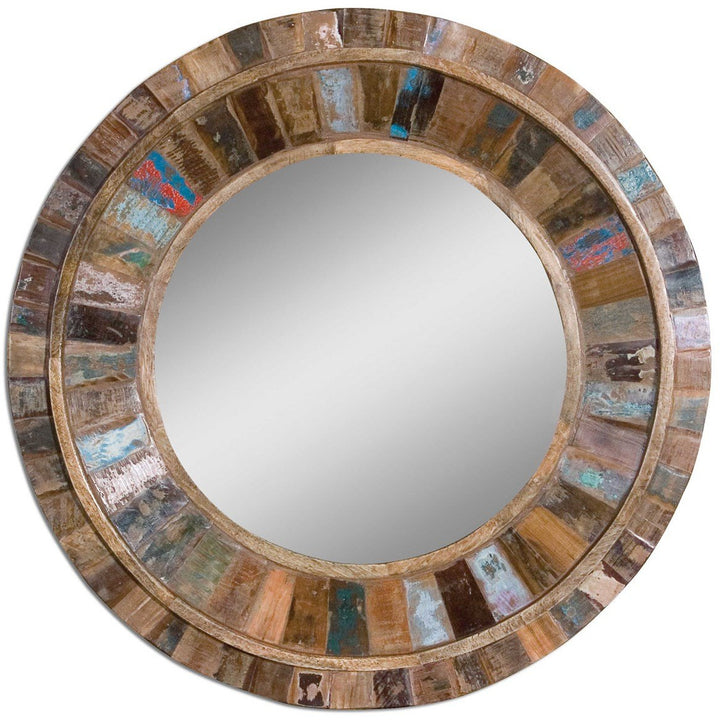 Jeremiah Round Wood Mirror Accessories Uttermost   