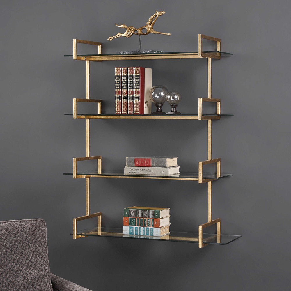 Auley Gold Wall Shelf Accessories Uttermost   