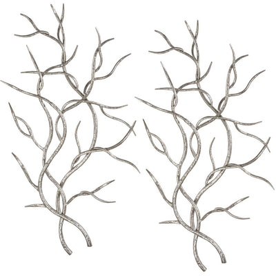 Silver Branches Wall Art, Set of 2 