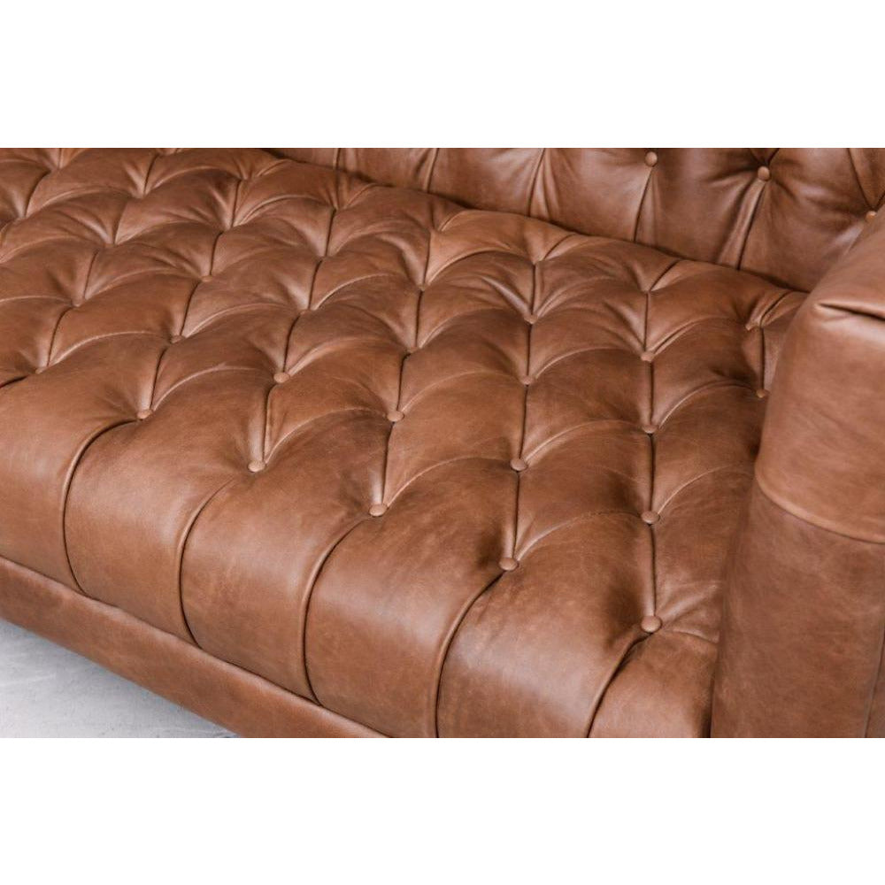 Williams 90" Leather Sofa, Washed Chocolate 