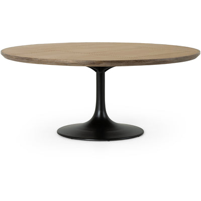 Powell 71" Dining Table, Bright Brass Clad 