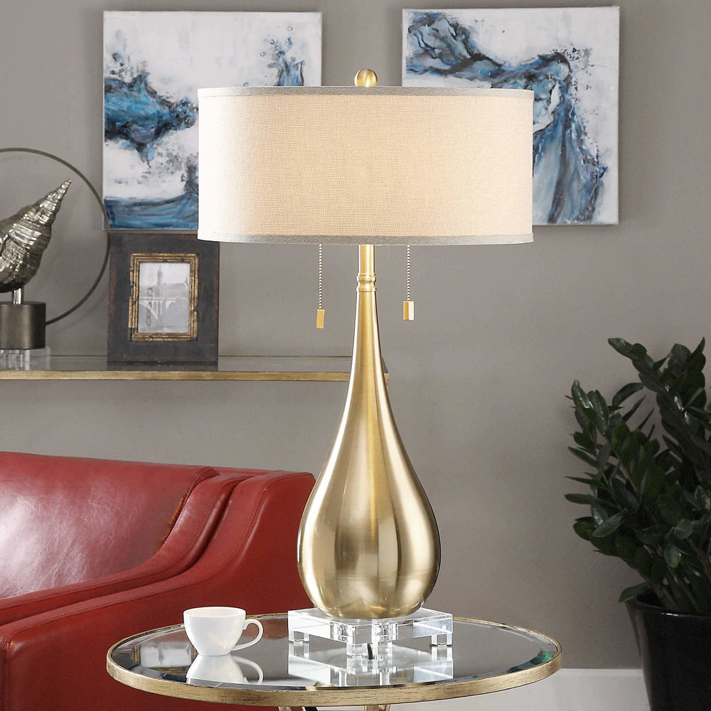 Lagrima Brushed Brass Lamp Accessories Uttermost   