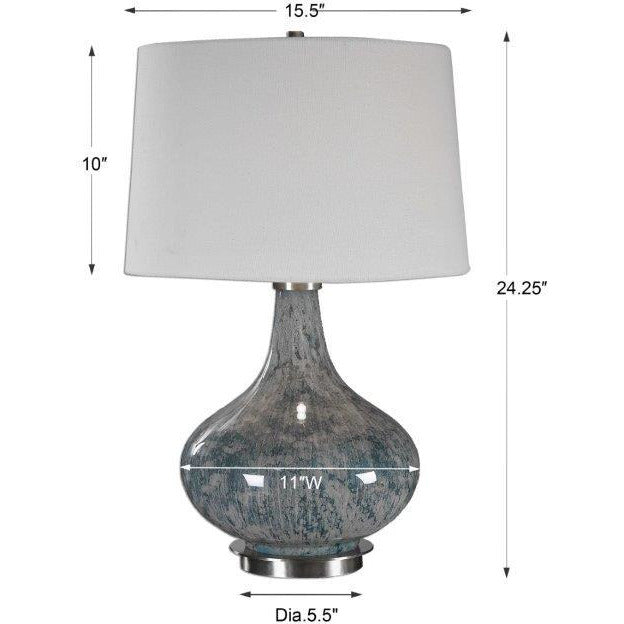 Celinda Blue Gray Glass Lamp Accessories Uttermost   
