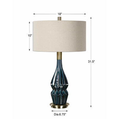 Prussian Blue Ceramic Lamp 