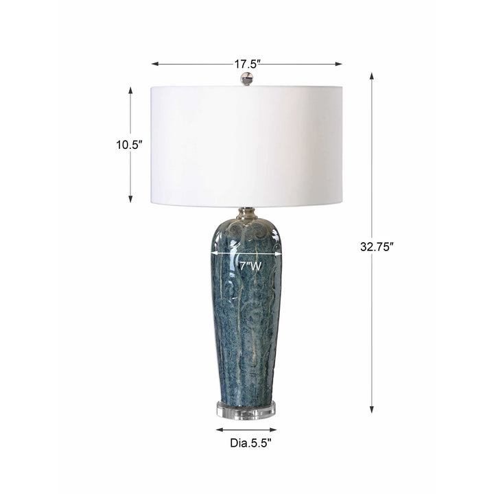 Maira Blue Ceramic Table Lamp Accessories Uttermost   