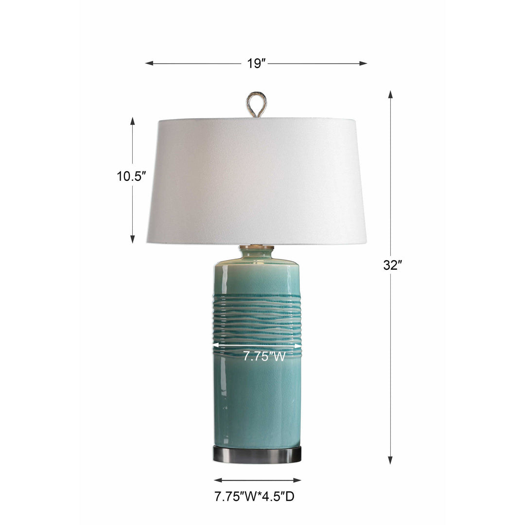 Rila Distressed Teal Table Lamp Accessories Uttermost   