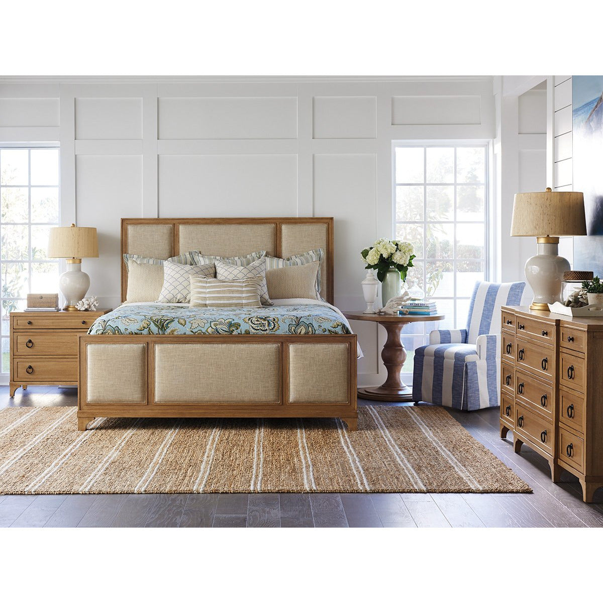 Newport Crystal Cove Upholstered Panel Bed 