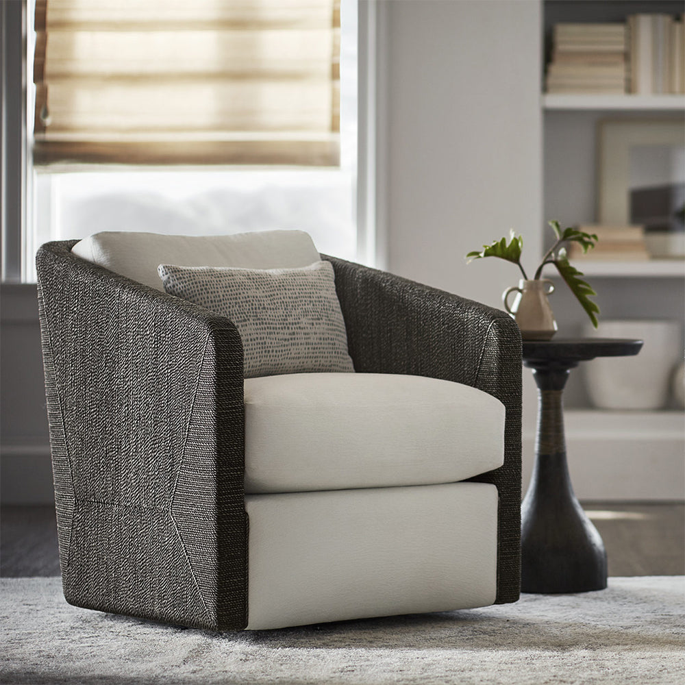 Carmine Swivel Lounge Chair Living Room Palecek   