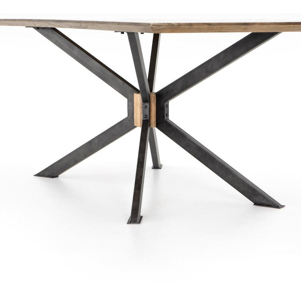 Spider Dining Table 94", Brass Clad 
