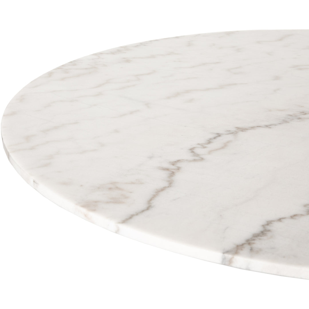 Powell 55" Dining Table, White Marble 