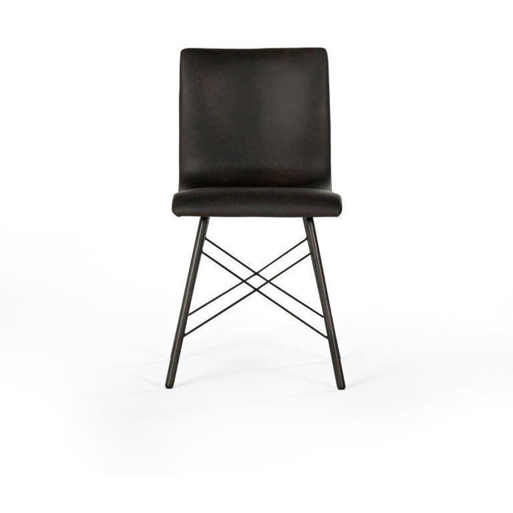 Diaw Dining Chair, Distressed Black Dining Room Four Hands   