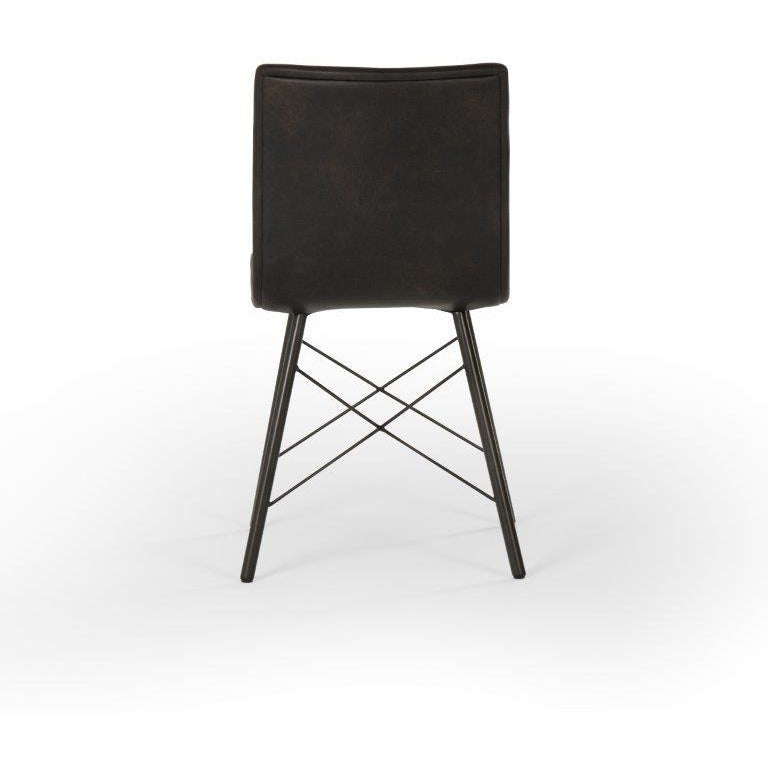 Diaw Dining Chair, Distressed Black Dining Room Four Hands   