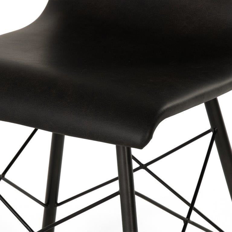 Diaw Dining Chair, Distressed Black Dining Room Four Hands   