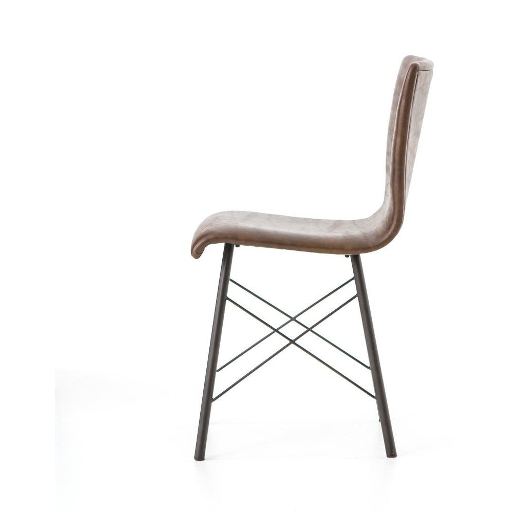 Diaw Dining Chair, Distressed Brown Dining Room Four Hands   