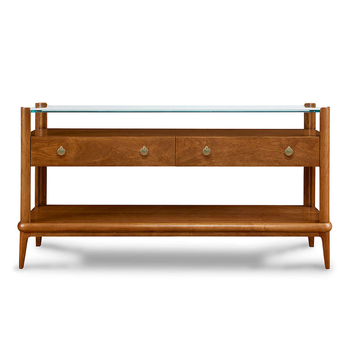 Martine Glass-Top Console Table Living Room Stickley   