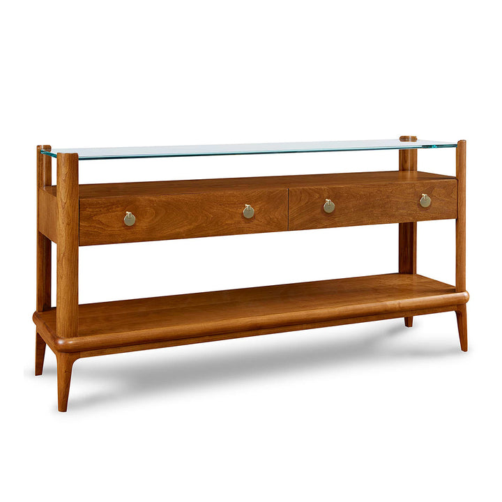 Martine Glass-Top Console Table Living Room Stickley   