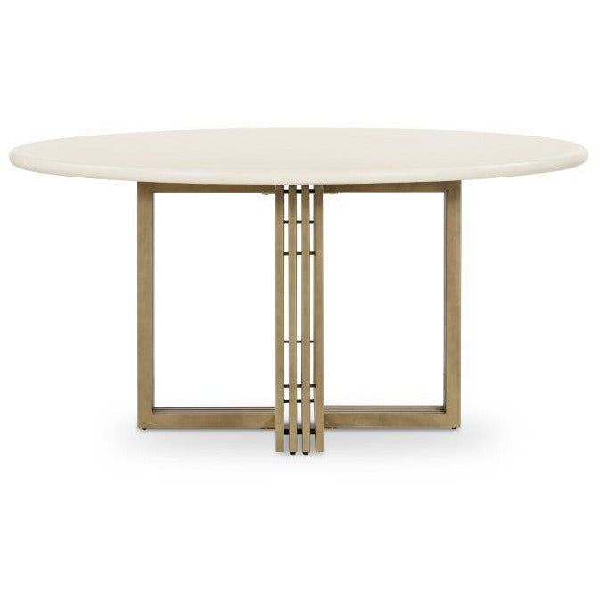 Mia Round Dining Table, Parchment White 