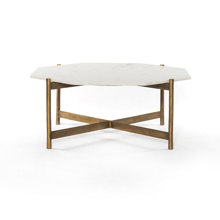 Adair Coffee Table, Raw Brass Living Room Four Hands   