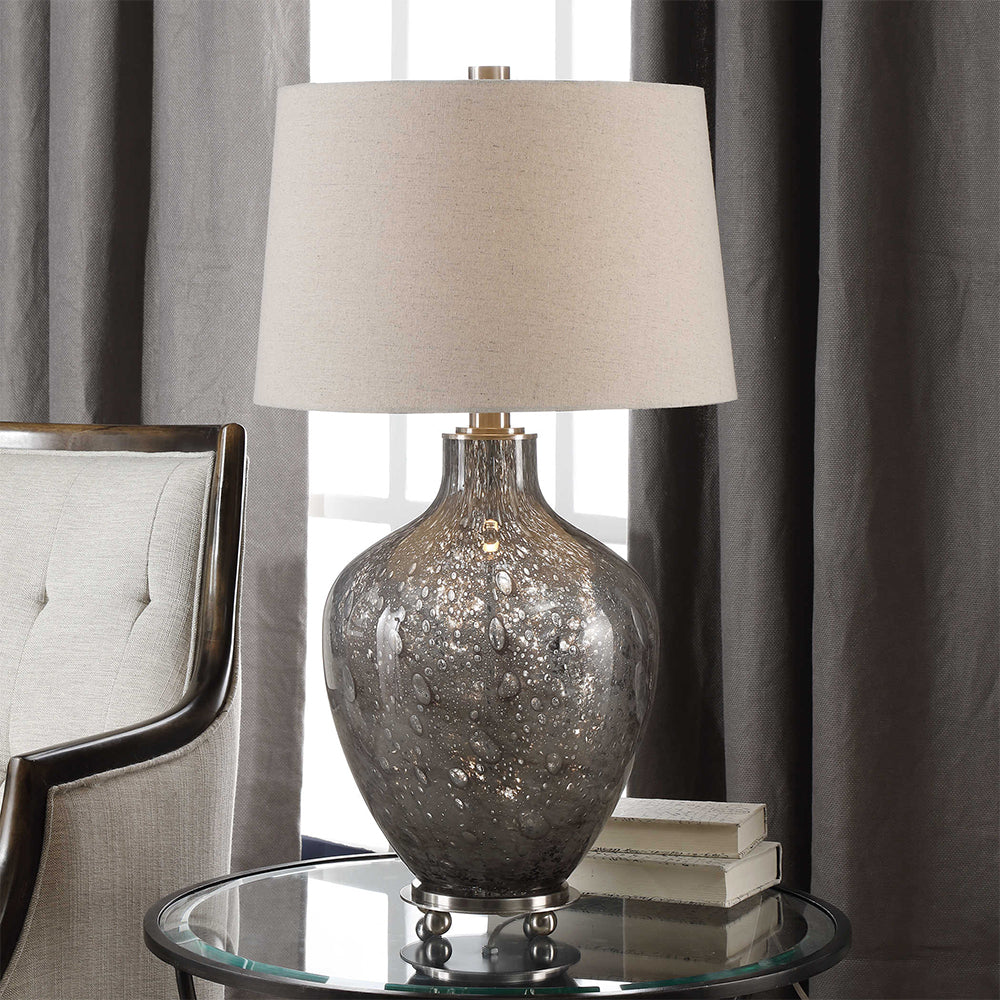 Adria Gray Glass Table Lamp 