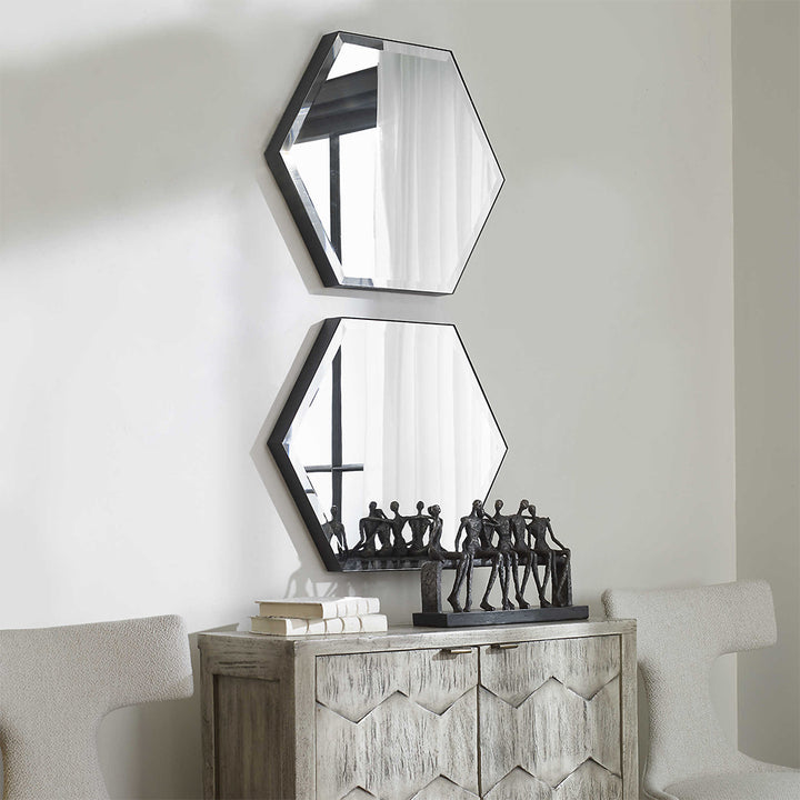 Amaya Hexagon Mirrors, Set of 2 