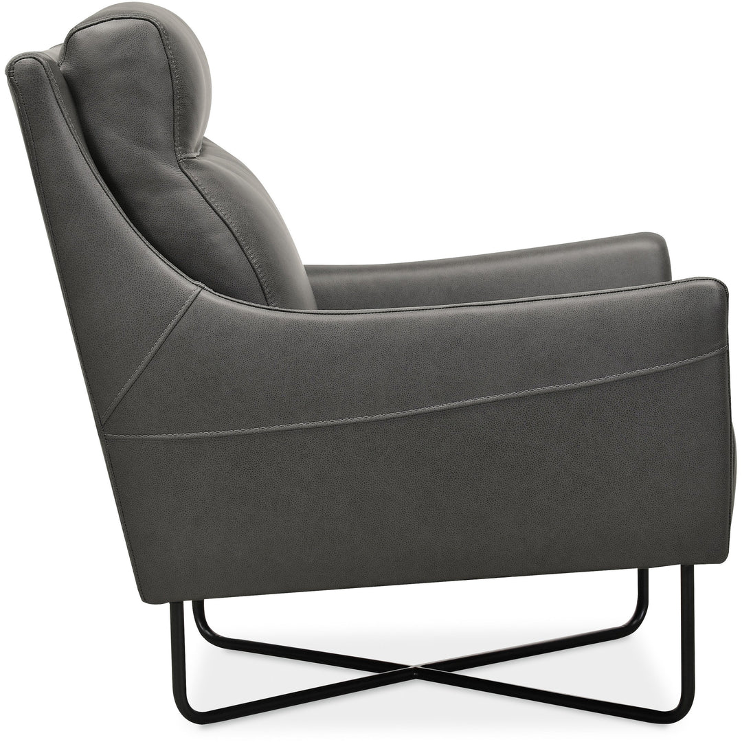 Efron Club Chair w/  Black Metal Base Living Room Hooker Furniture   