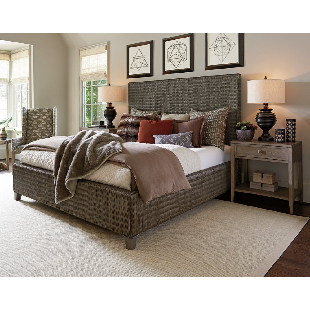 Cypress Point Driftwood Isle Woven Platform Bed Bedroom Tommy Bahama Home   