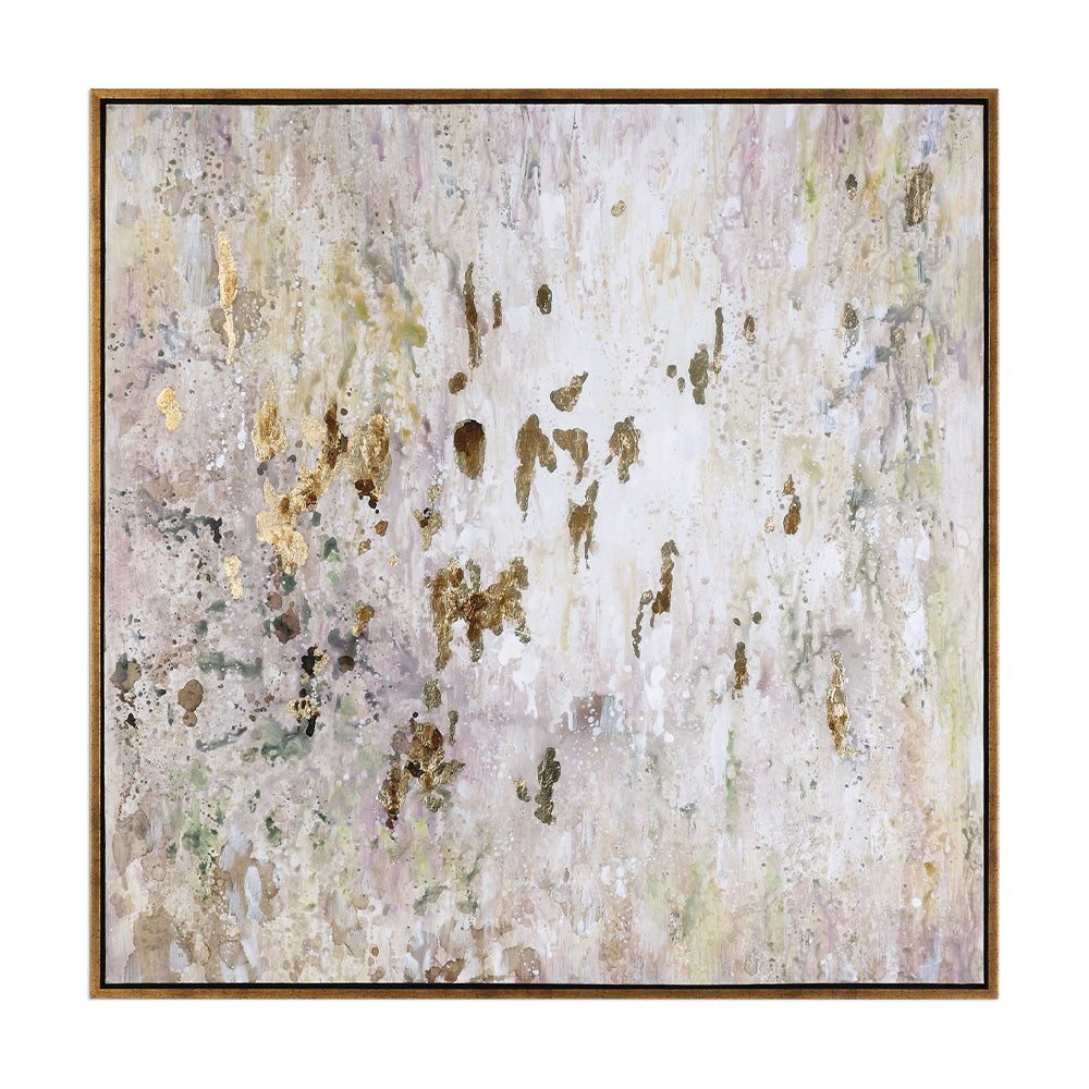 Golden Raindrops Hand Painted Canvas 
