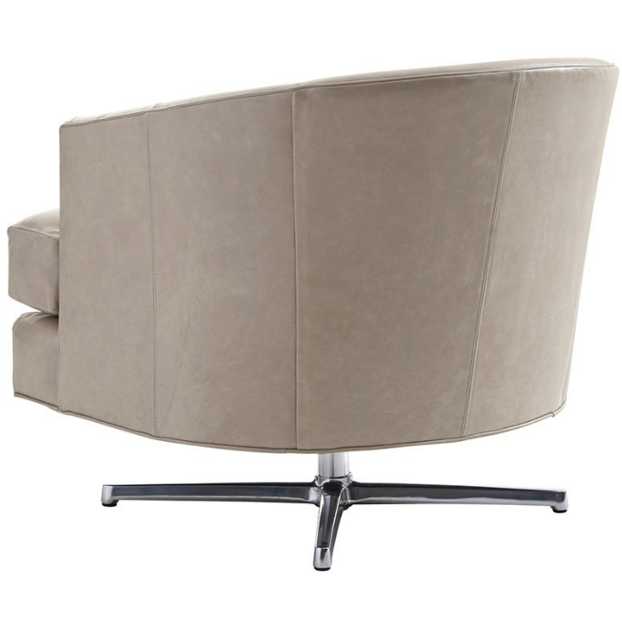 Graves Leather Swivel Chair with Polished Chrome Base 